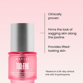 Maelys Too-Fine cooling metal applicator gliding over under-eye area for depuff and refresh.