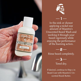 Maestro's Classic Beard Wash hydrating skin beneath during cleansing sessions.