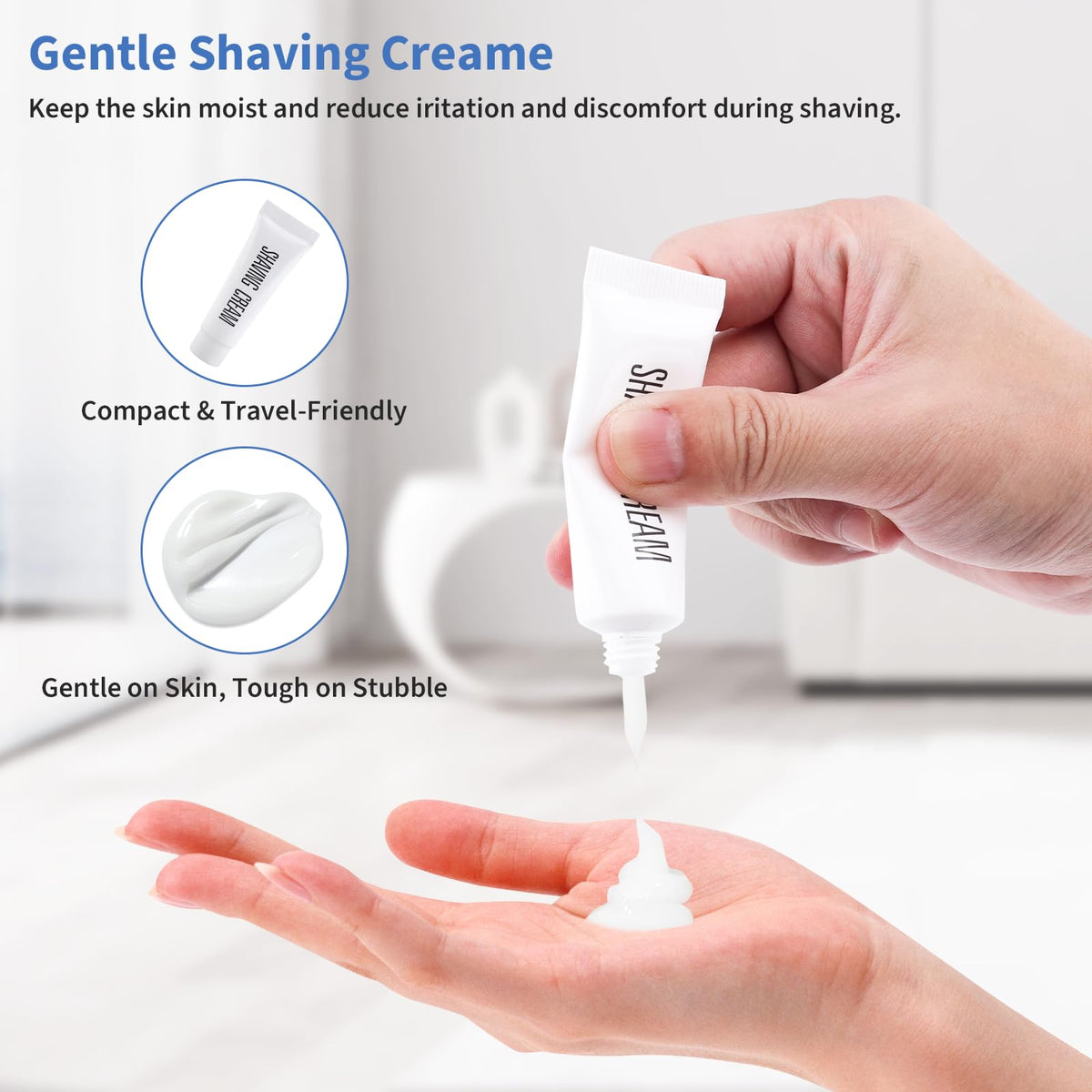 MAGDIY compact travel shaving set fits neatly in a toiletry bag
