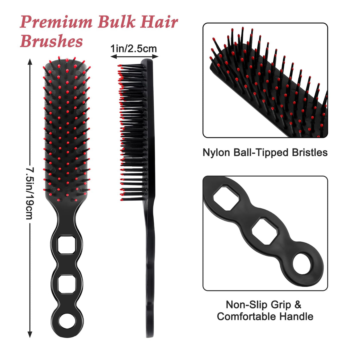 MAGDIY travel hair brush with red protective cover for gentle detangling on the go.
