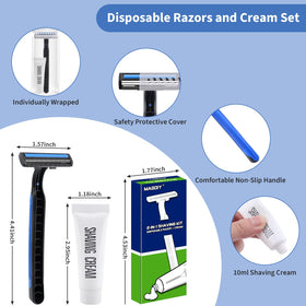 MAGDIY twin-blade razor with cream for easy on-the-go shaves