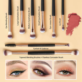 MAGEFY 8-eye brushes for blending, shading, eyeliner, and brow grooming