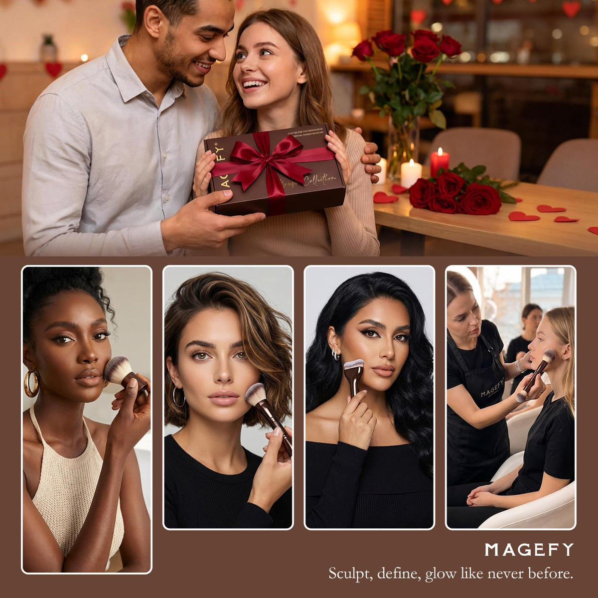 MAGEFY contour and blush brushes—precise sculpting and color balance.