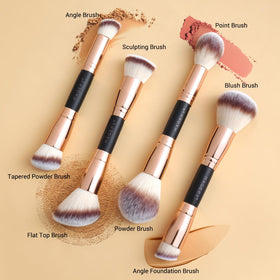 MAGEFY dual-ended face brush for versatile foundation, concealer, and powder applications