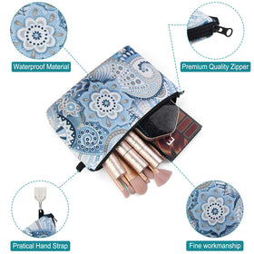 MAGEFY makeup bag black-zipper profile emphasizes secure closure for on-the-go use