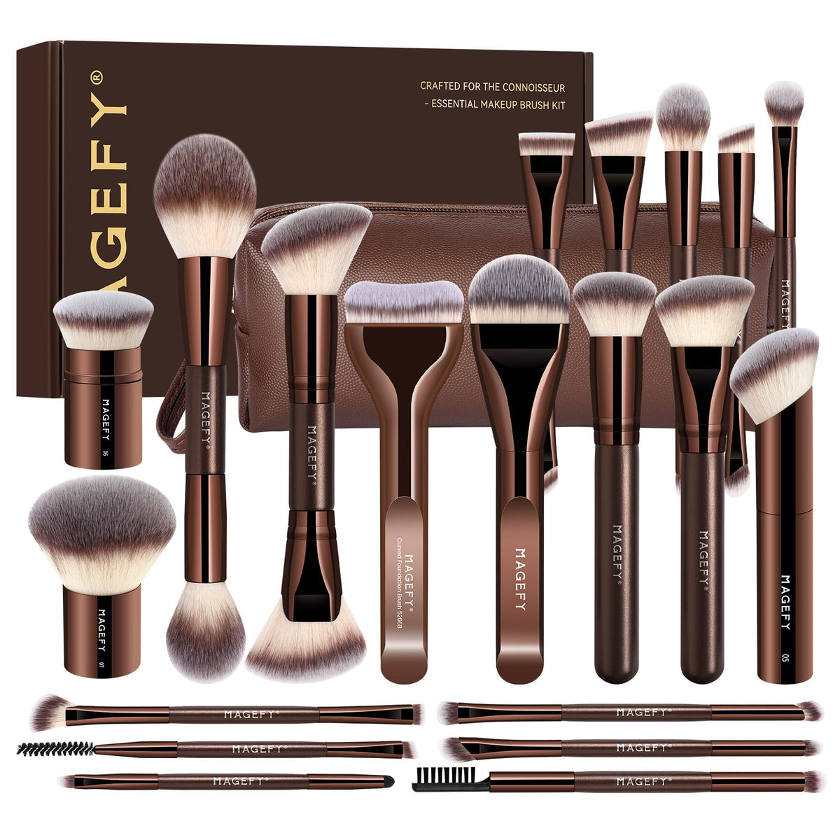 MAGEFY makeup brush case—organized travel-ready set.