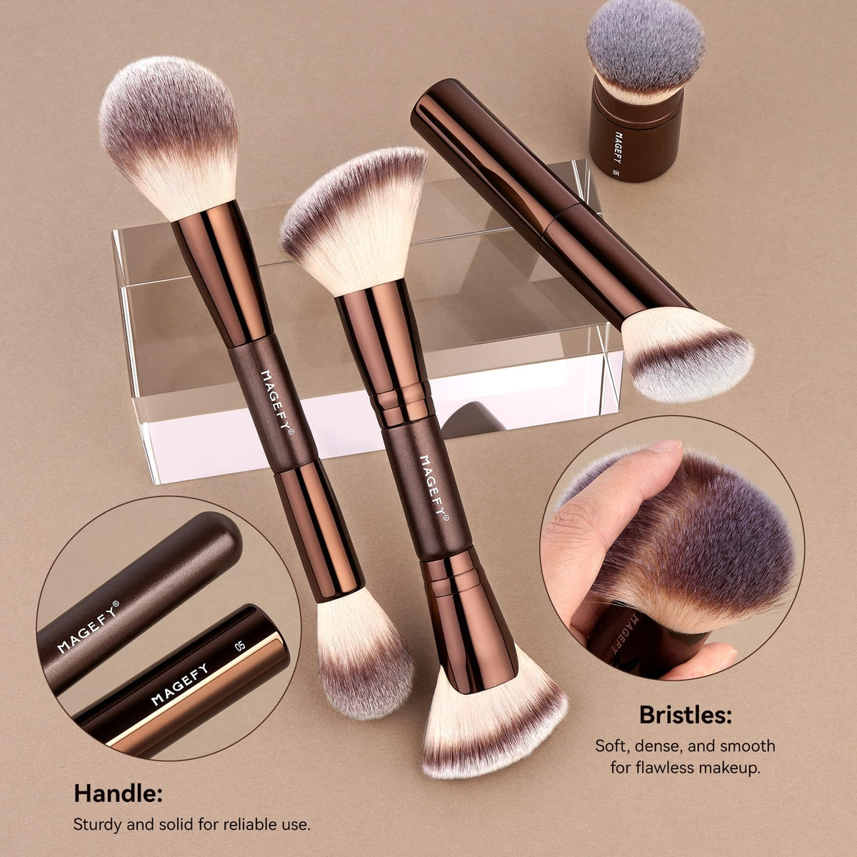 MAGEFY vegan bristles—soft, skin-friendly application.