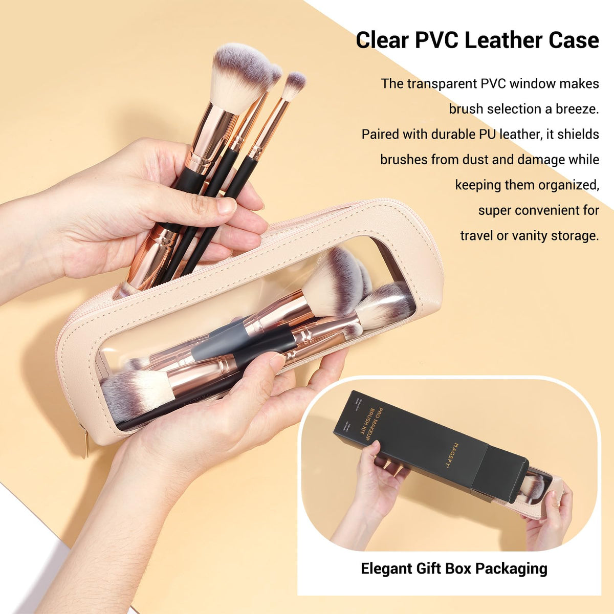 MAGEFY waterproof brush pouch for organized travel protection