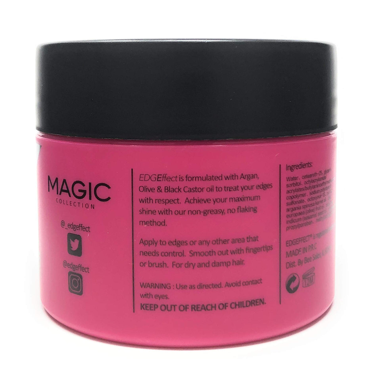 Shiny finish achieved with Magic Collection Edge Effect on dry hair.