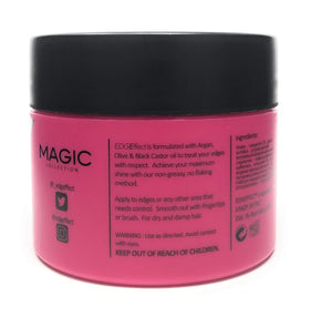 Shiny finish achieved with Magic Collection Edge Effect on dry hair.