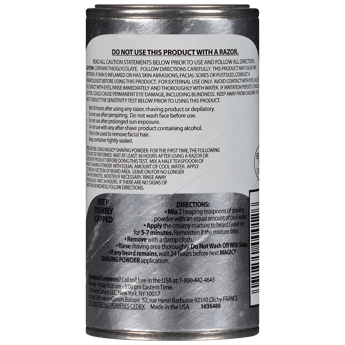 Close-up of Magic Skin Conditioning Shaving Powder on skin showing gentle conditioning.