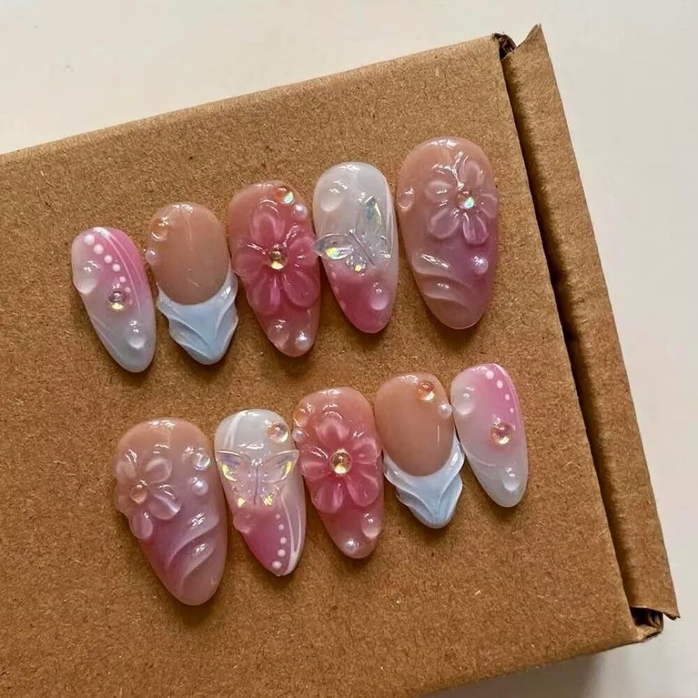 MAGLFELL press-on nails in luxury medium almond shape for at-home salon-like glamour.