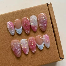 MAGLFELL press-on nails in luxury medium almond shape for at-home salon-like glamour.
