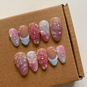 MAGLFELL small almond press-on nails for quick at-home manicures