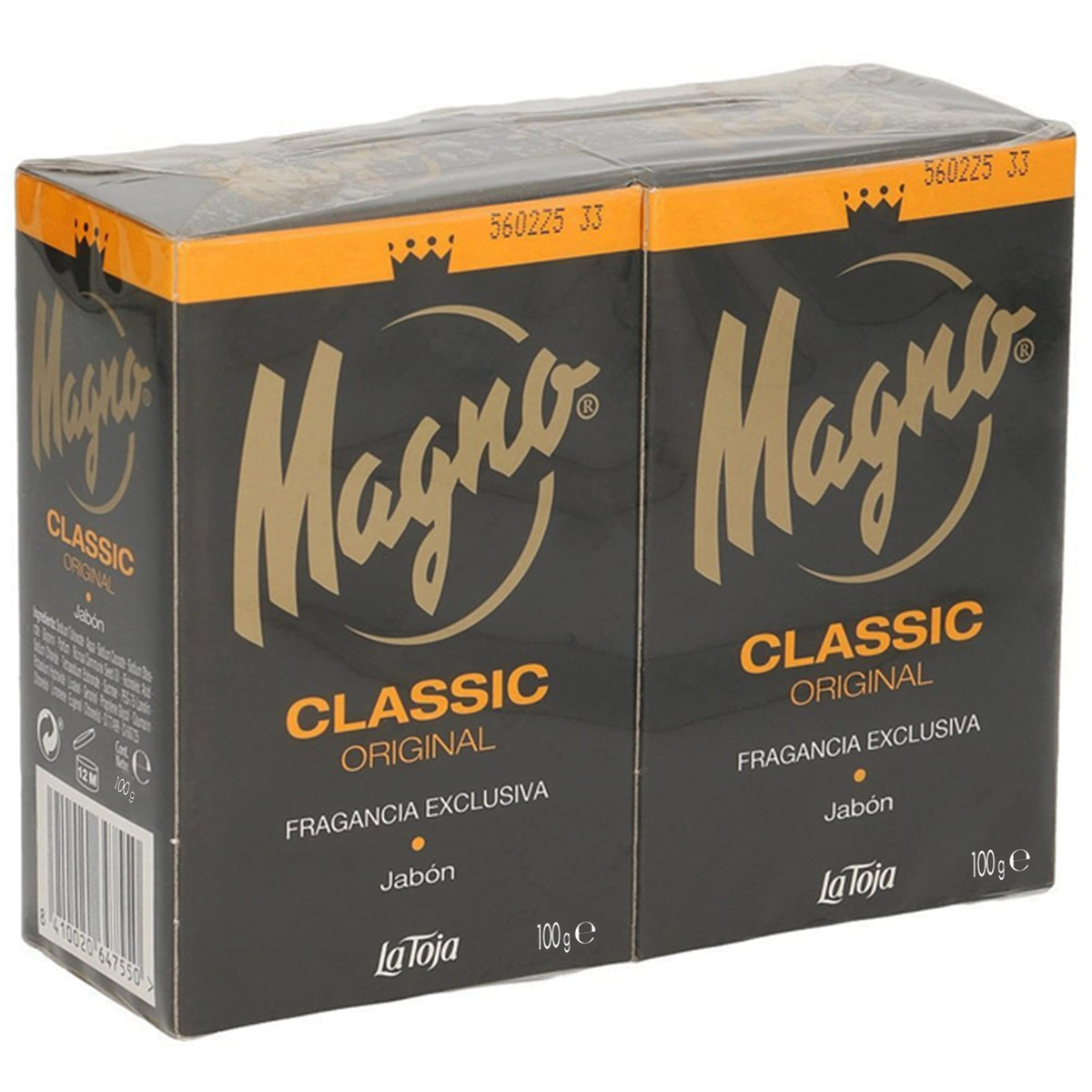Magno Classic Black bar in hand for daily cleansing.