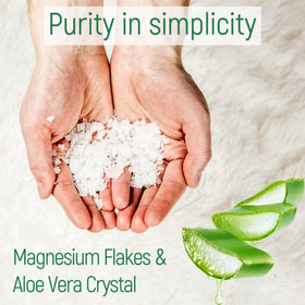 Magnum Solace pure magnesium chloride flakes from the Dead Sea nourish bath water