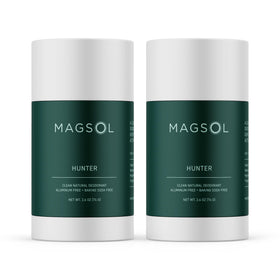 MagSol Organics natural deodorant Hunter 2-pack front view with long-lasting odor control.