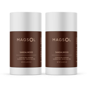 MAGSOL 2-pack front view shows sandalwood deodorant for everyday freshness