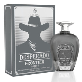 Mahajan Desperado Frontier on-shelf-display presents a confident, premium fragrance choice.