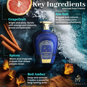 Packaging close-up showcases premium Dubai-crafted fragrance.