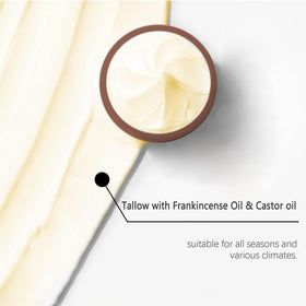 Maidlure organic beef tallow moisturizer – palm application ready for face and body.