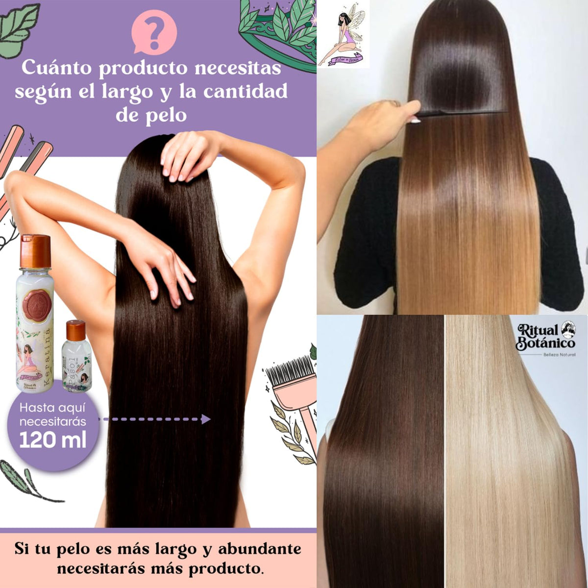 Hands applying keratin treatment on hair for smooth results