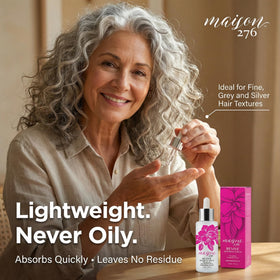 Silky silver hair with natural shine after Revive.