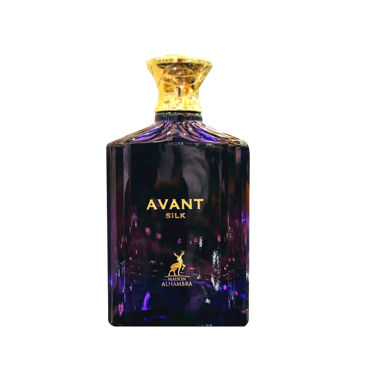 Maison Alhambra Avant Silk unisex bottle front view, refined citrus-woody fragrance.