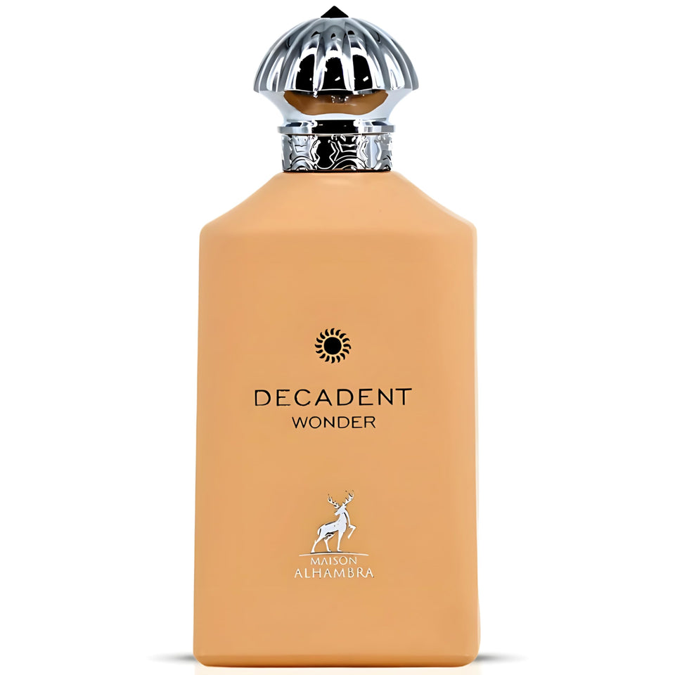 Maison Alhambra Decadent Wonder bottle and box, perfect for gifting with refined style.