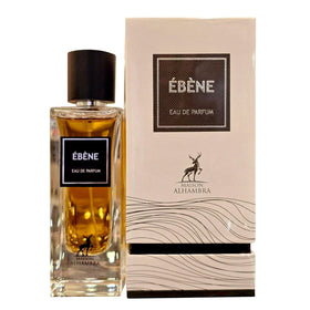 Maison Alhambra Ébène packaging and bottle display, ideal for gifting or personal luxury.
