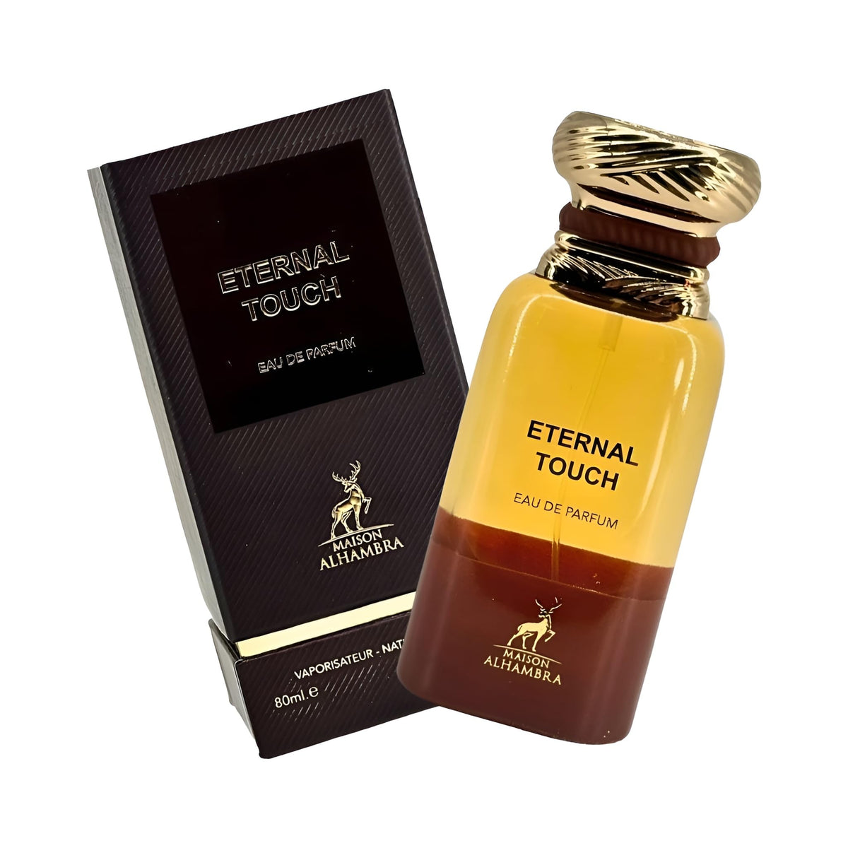 Maison Alhambra Eternal Touch dried woods finish, long-lasting scent trail.