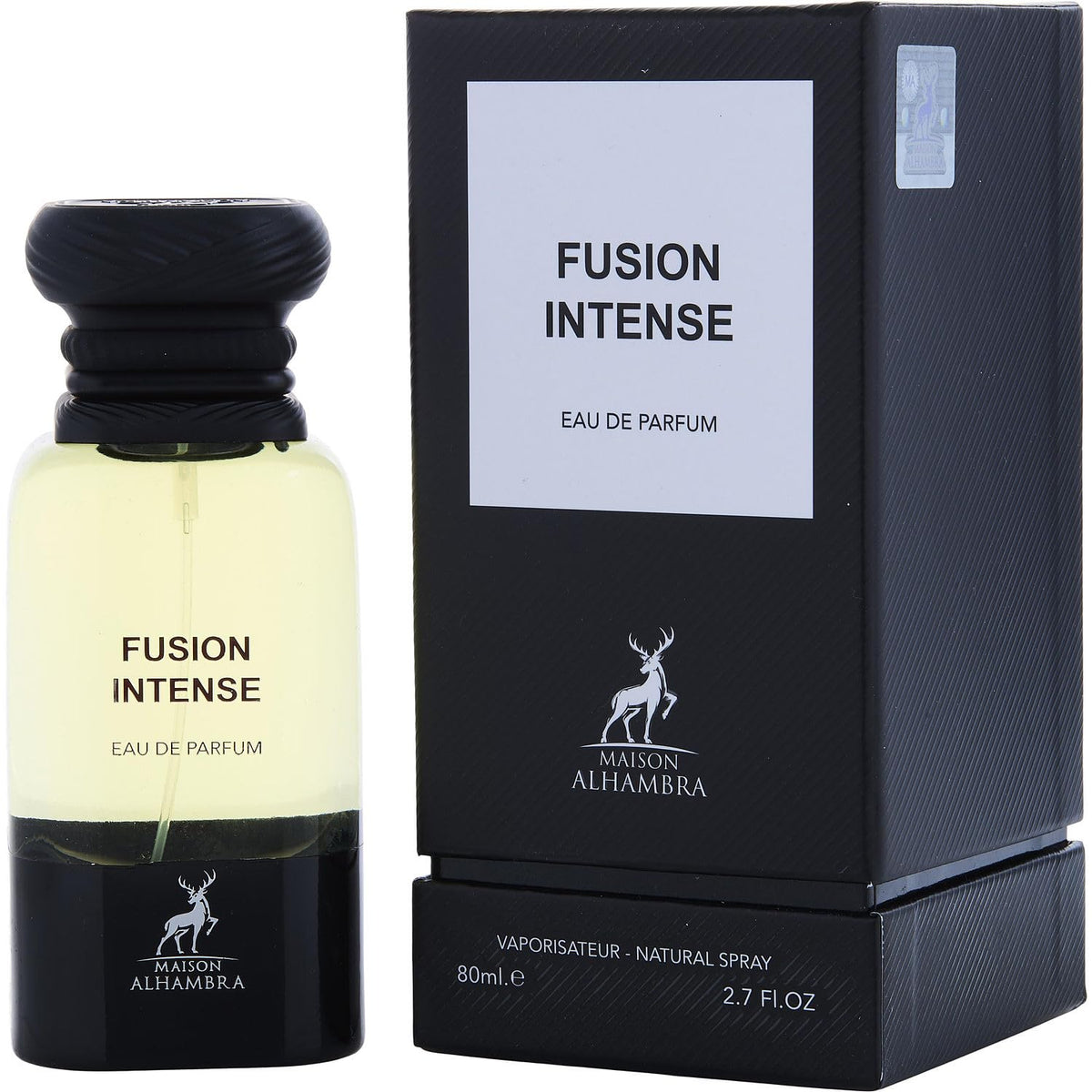 Maison Alhambra Fusion Intense packaging display highlighting gift-worthy presentation