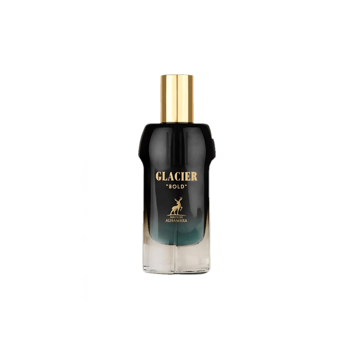 Maison Alhambra Glacier label close-up, pear and bergamot notes highlighted for fresh daily wear