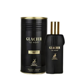 Maison Alhambra Glacier Le Noir bottle front view, bold masculine fragrance for evening wear.