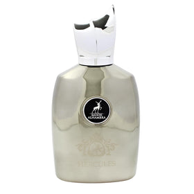 Maison Alhambra Hercules bottle front view showcases a sleek premium design for confident presence.