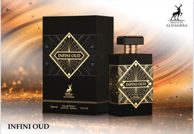Maison Alhambra Infini Oud atomizer delivers refined scent for daily use.