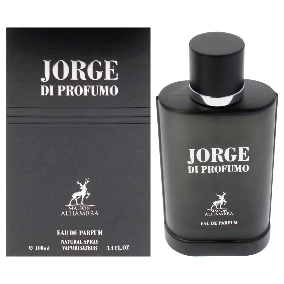 Maison Alhambra Jorge Di Profumo bottle on a sleek surface for confident daytime wear
