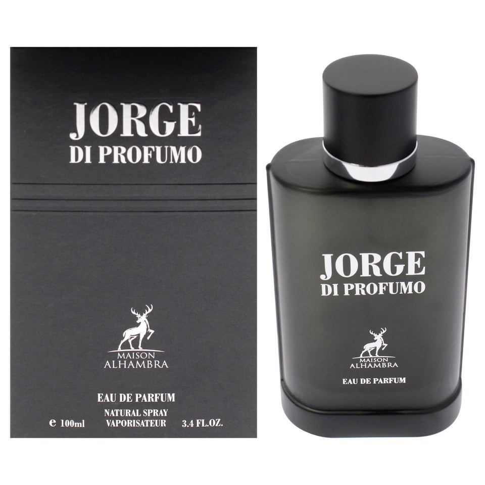 Maison Alhambra Jorge Di Profumo bottle on a sleek surface for confident daytime wear