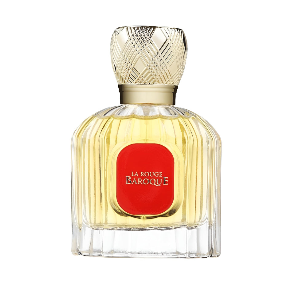 Maison Alhambra La Rouge Baroque bottle front view, ideal centerpiece gift for fragrance lovers.
