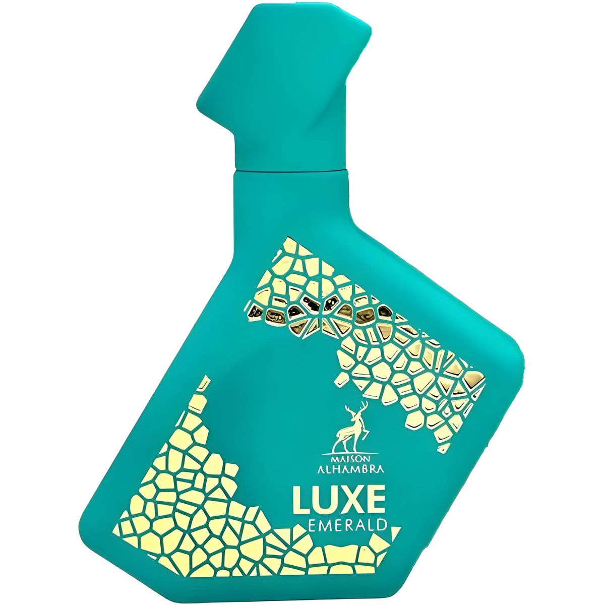Maison Alhambra Luxe Emerald bottle close-up for daily wear.