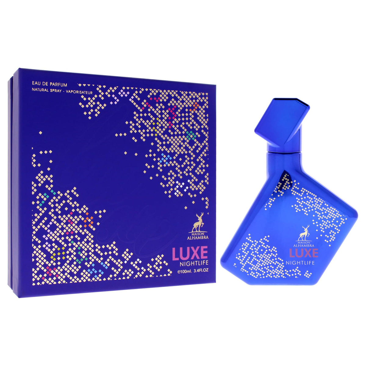 Maison Alhambra Luxe Nightlife cap detail showcases premium packaging for nightlife wear.
