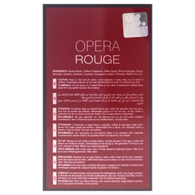 Maison Alhambra Opera Rouge bottle on display evokes premium fragrance moment.