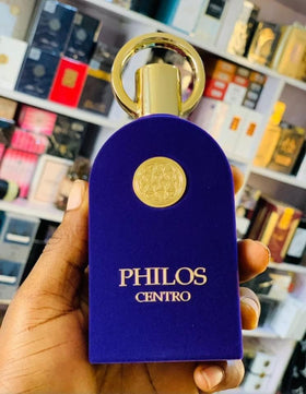 Philos Centro label close-up showing brand typography and finish