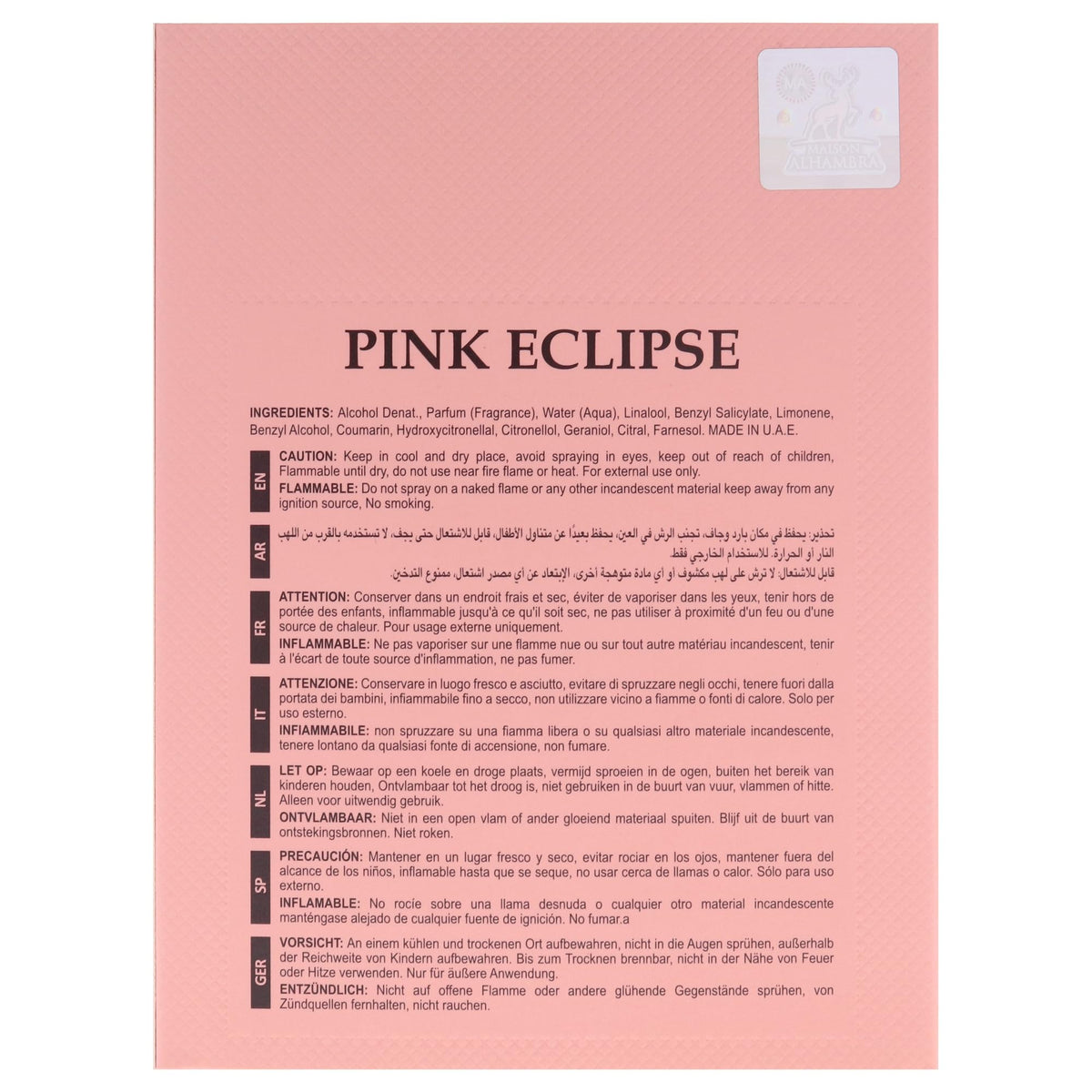 Maison Alhambra Pink Eclipse wrist application, lasting scent trail through the day.