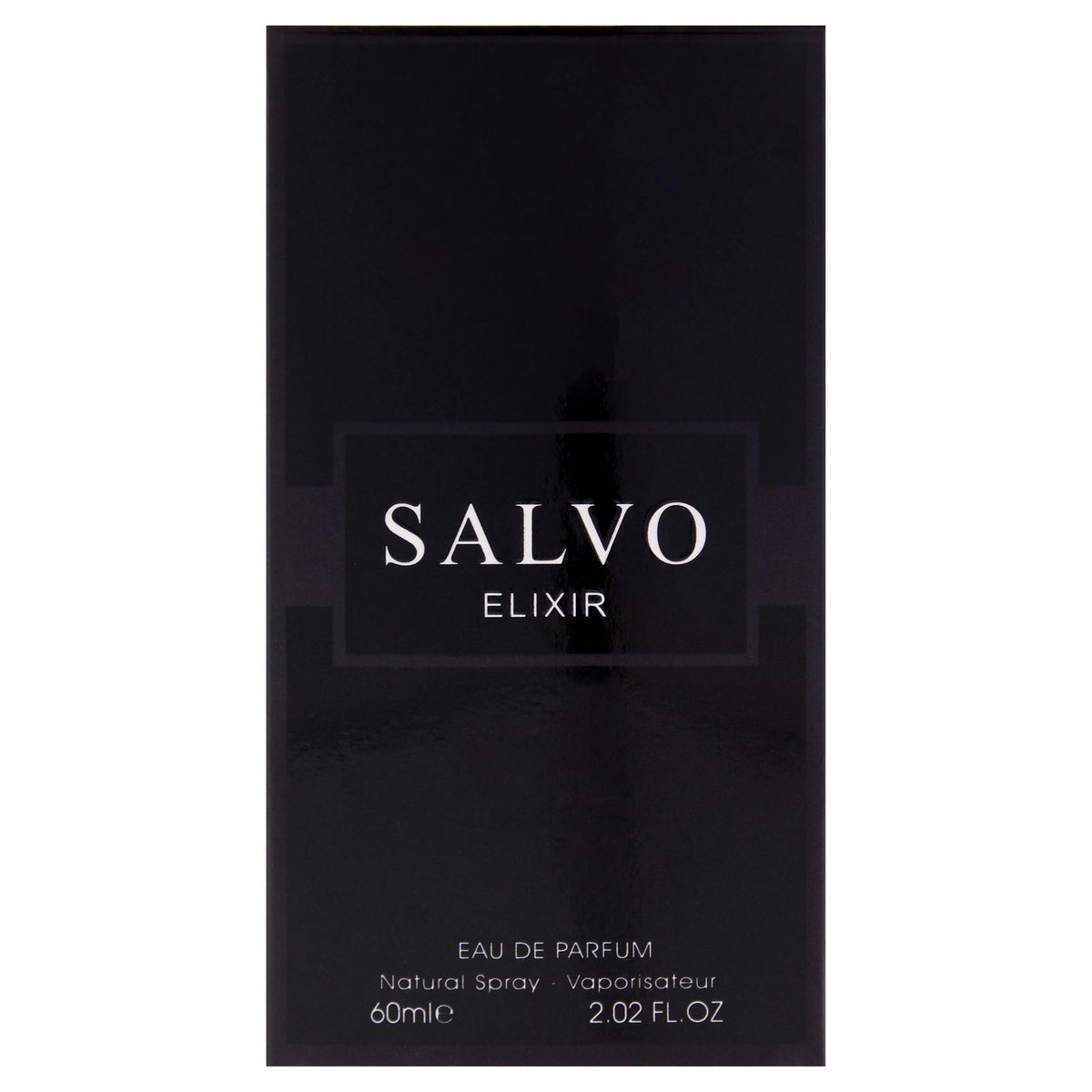 Open Salvo Elixir box revealing elegant bottle
