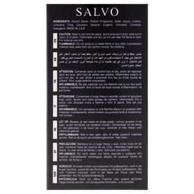 Label detail on Salvo Elixir highlighting notes and branding