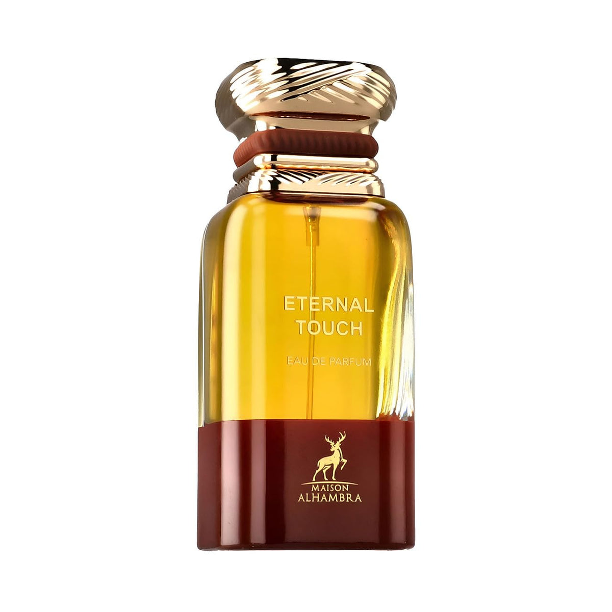 Maison Alhambra Toscano Leather bottle front view, premium masculine fragrance.