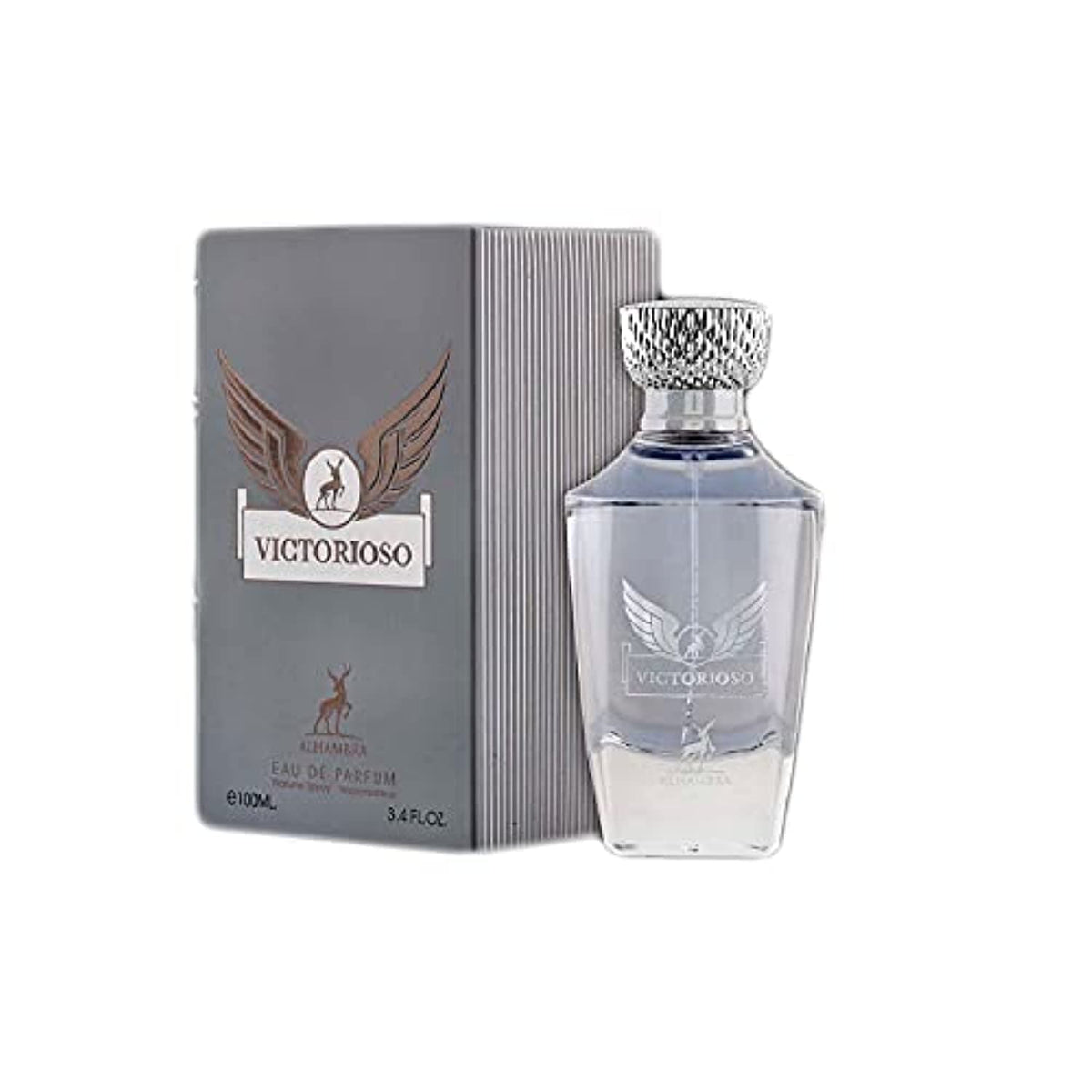 Maison Alhambra Victorioso bottle, front view, ideal for daily confident wear.