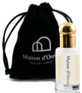 Maison d'Orient Musk Tahara 12ml bottle front, luxurious unisex scent for all-day wear.