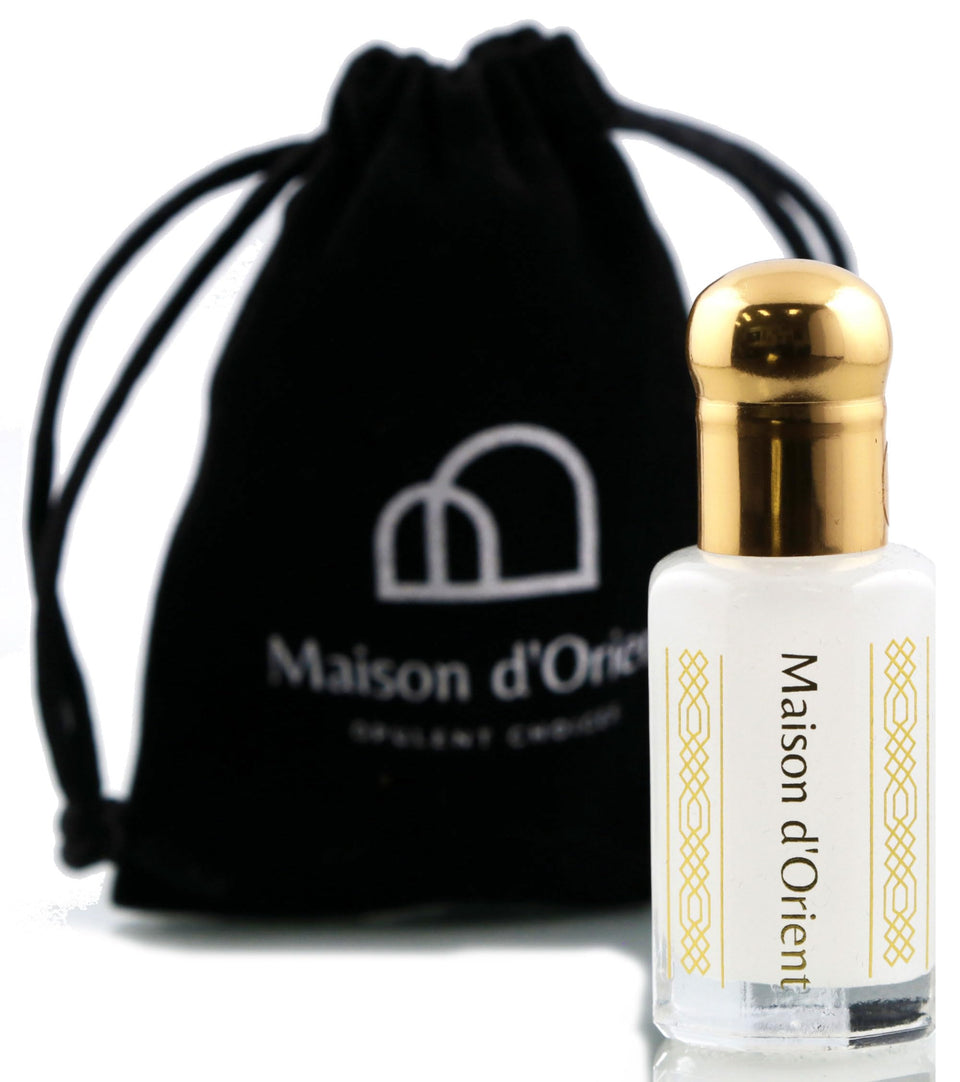 Maison d'Orient Musk Tahara 12ml bottle front, luxurious unisex scent for all-day wear.